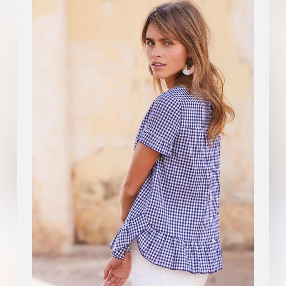 Sezane Alix gingham blouse